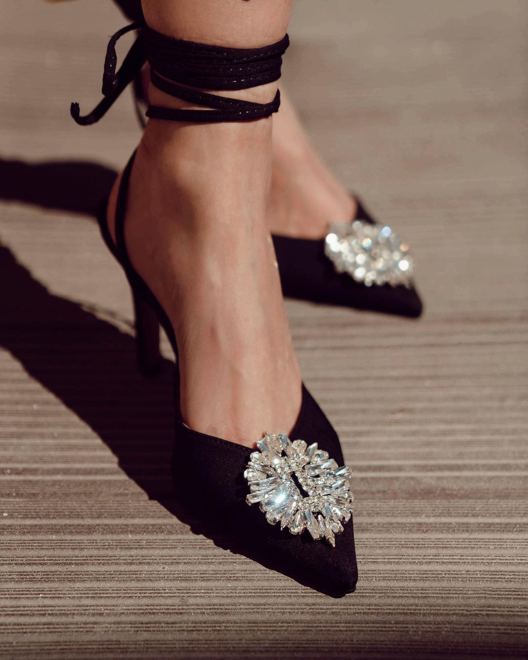 Sila Crystal Wrap Heels
