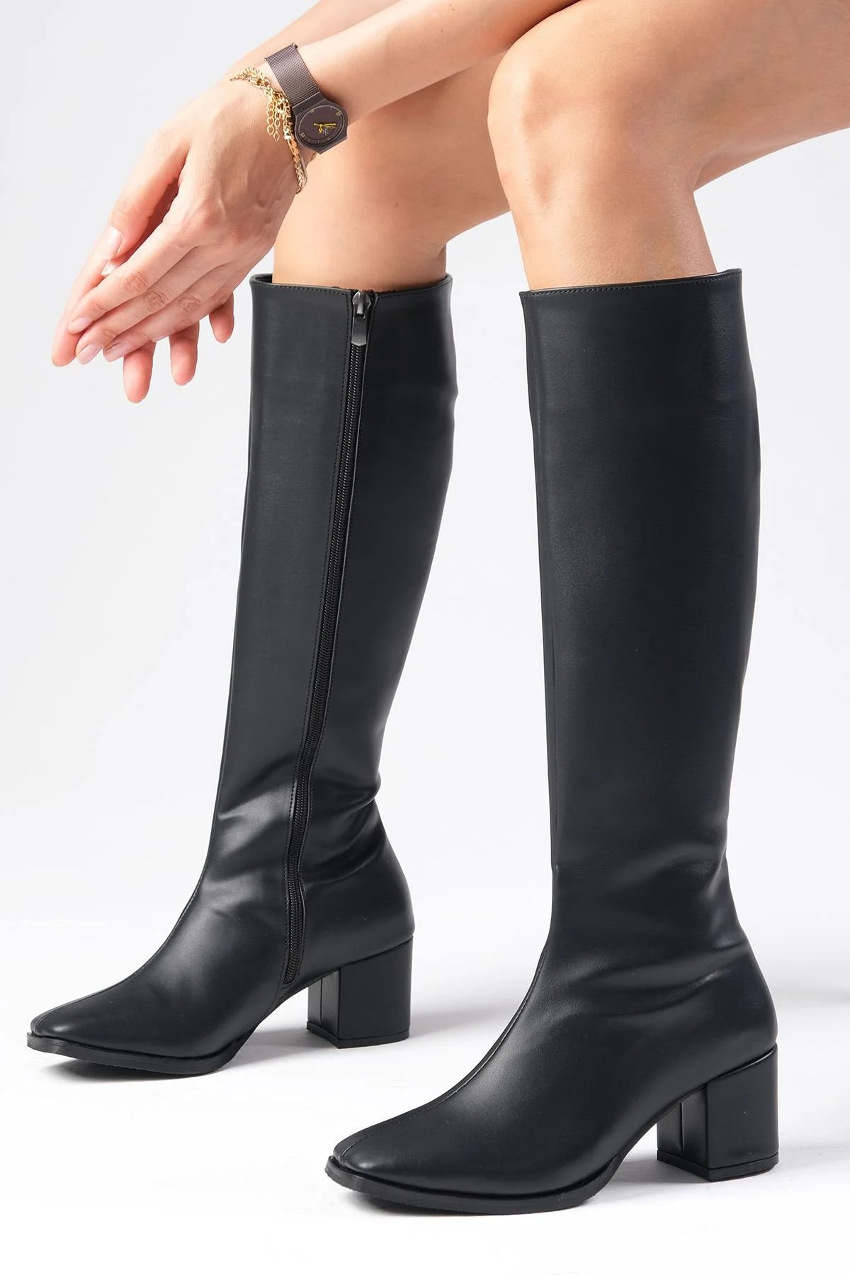 Mio Block Heel Knee Boots